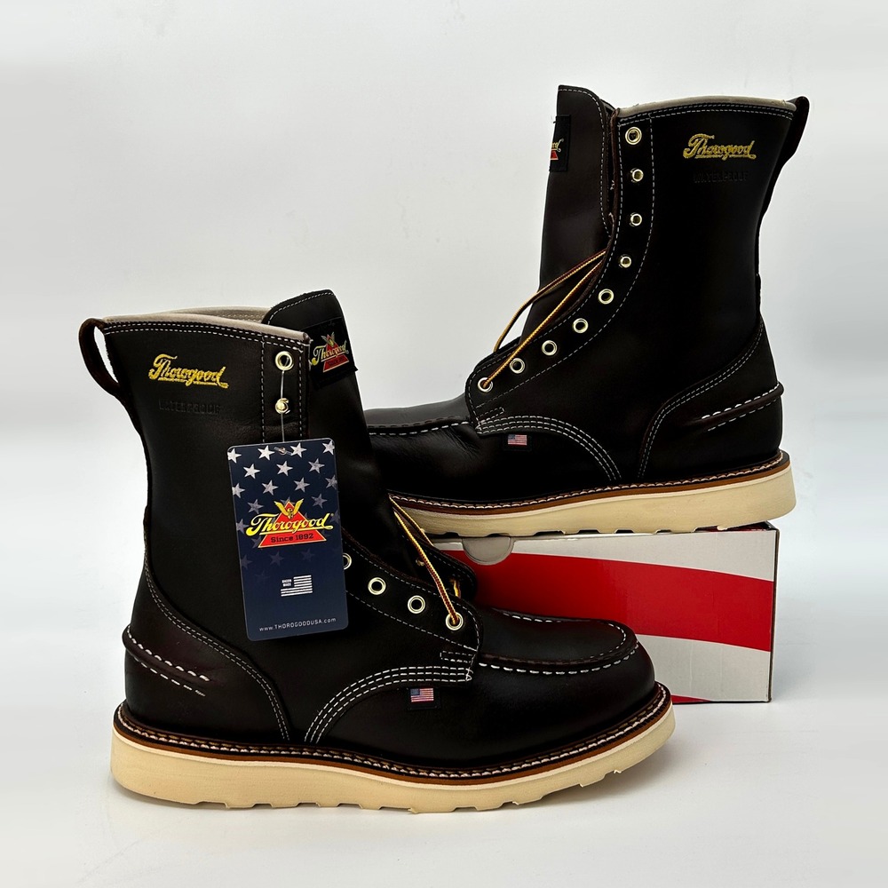 Thorogood 1957 Series 8" Waterproof Moc Toe Work Boots Mens Sz 10 D NEW 814-3800